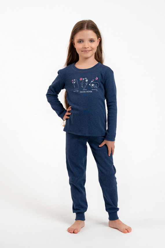 Pigiama da bambina Lita Italian Fashion - blu navy