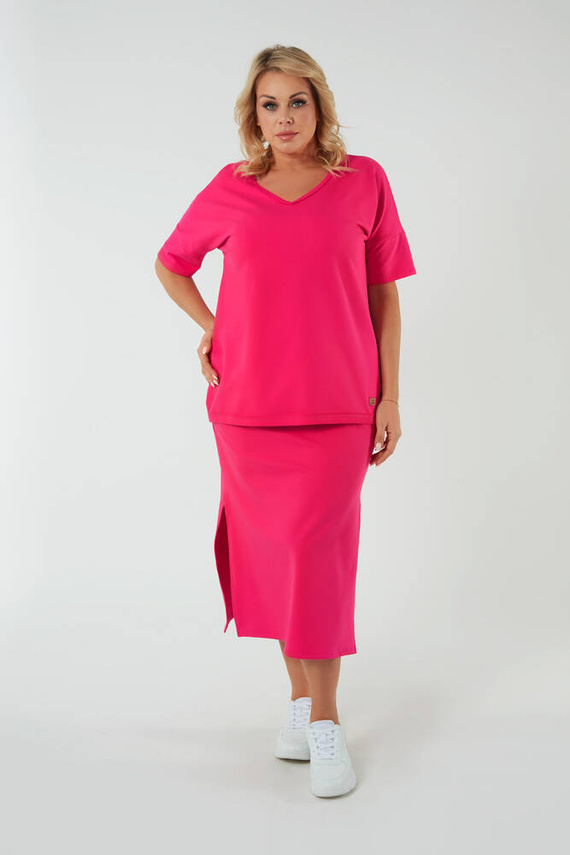 Maxi gonna Stella donna Moda Italiana - fucsia