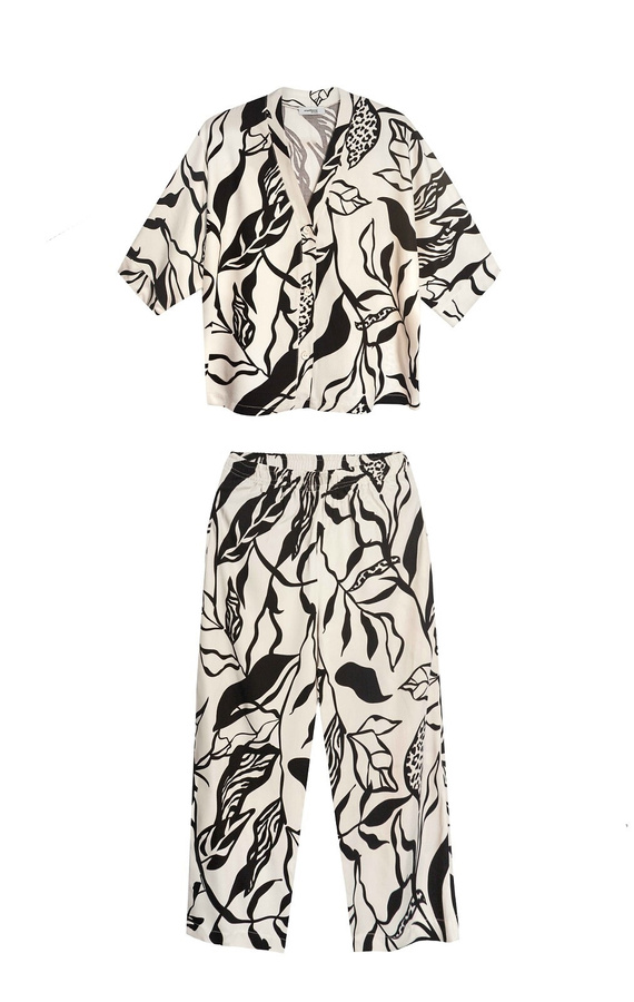 Pigiama donna Mefemi Aurora PS63 100% viscosa con apertura e manica 3/4
