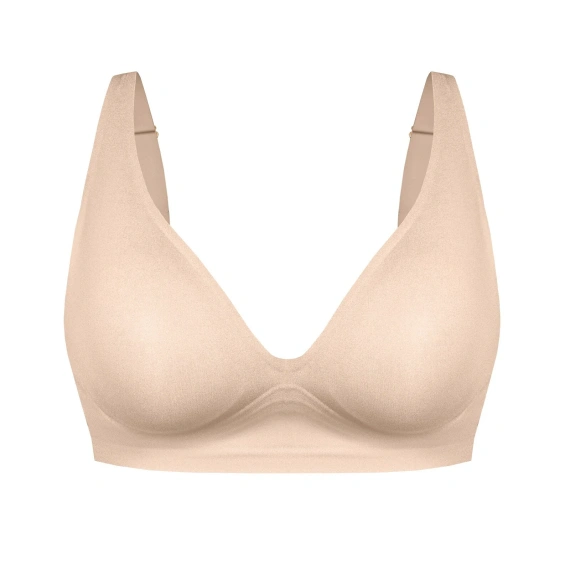 Reggiseno Silvia L070 Mefemi senza ferretto, modellante, seamless, effetto seconda pelle, beige