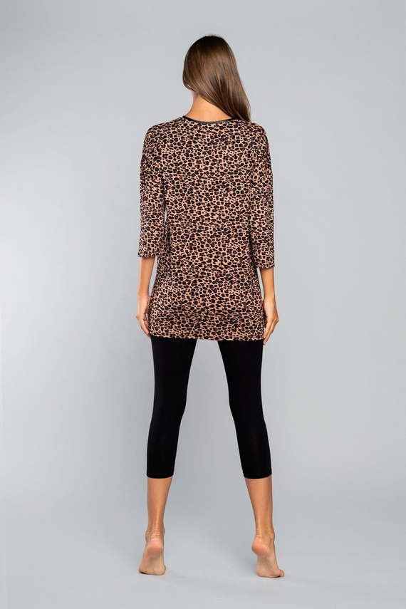 Pantera Pigiama donna manica 3/4 Moda italiana - stampa leopardo