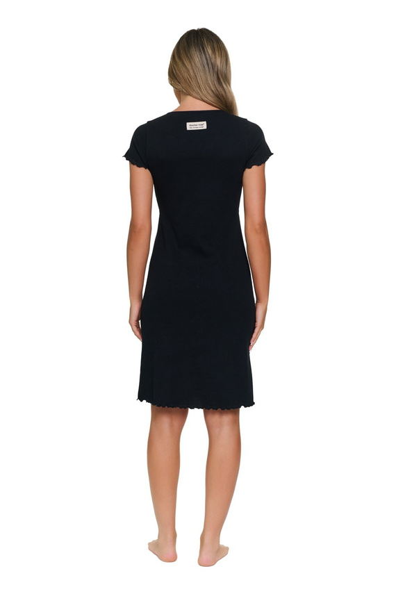 Doctor Nap 7303 Camicia da Notte 95% Cotone Incrociata - black