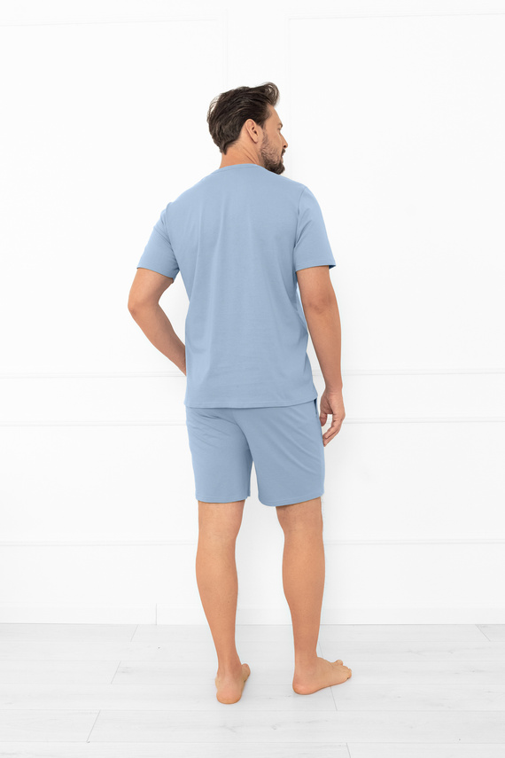Pigiama da uomo in acciaio Krystian Italian Fashion - cotone, T-shirt e pantaloncini corti
