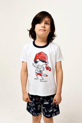 Kastos Pigiama a maniche corte per bambini, pantaloni Moda italiana - melange chiaro