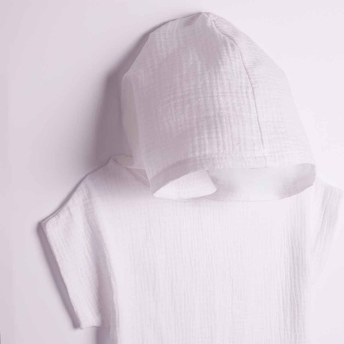 Poncho bambini Nicol 224390 mussola 100% cotone con cappuccio - bianco