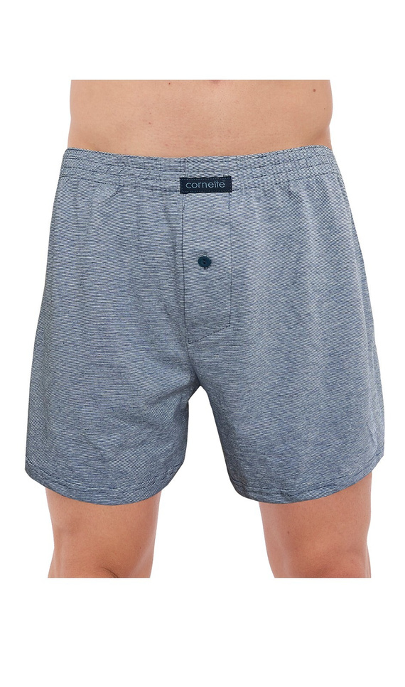 945/06 Boxer Cornette da uomo - Confezione da 3 in cotone, grigio/blu