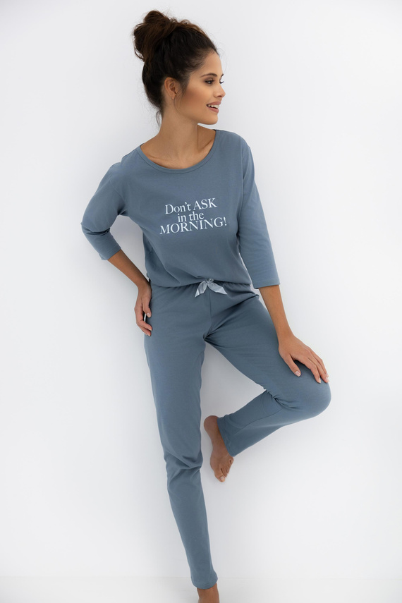 Pigiama da donna Morning Sensis - 100% cotone, lungo con grafica