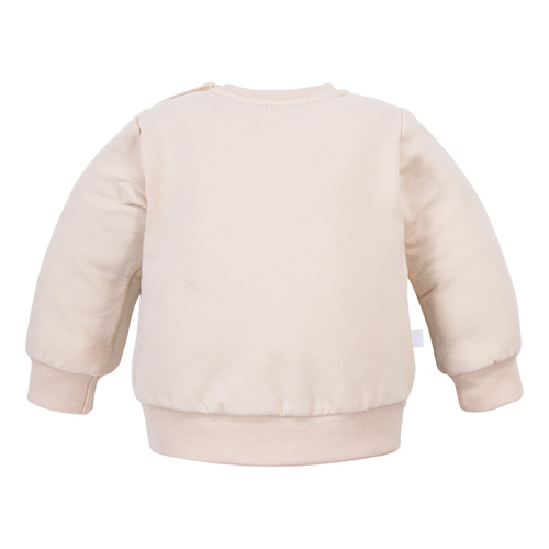 Felpa Beary Cool Eevi - beige chiaro, cotone, stampa orsetto