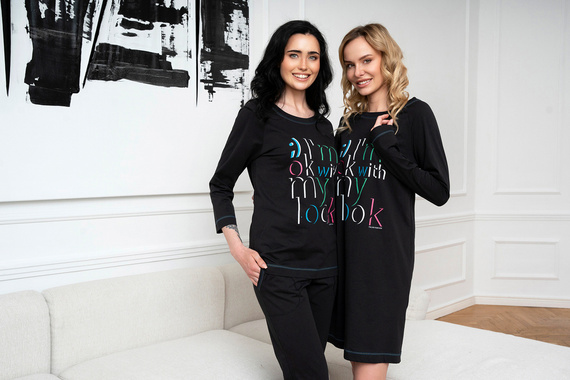 Camicia da notte Olza Moda italiana - nero