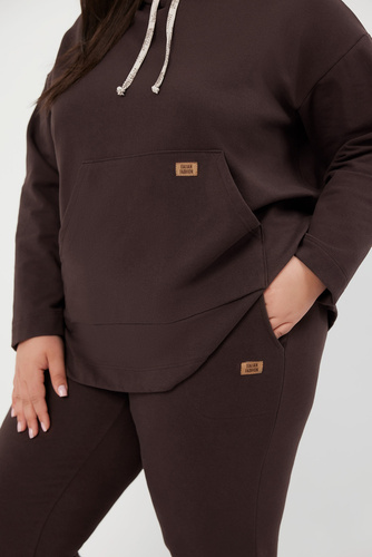 Lagos Felpa con cappuccio da donna Italian Fashion - marrone