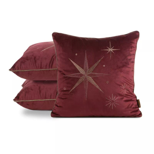Chp 259 Federa natalizia Eurofirany - velluto bordeaux con stella champagne
