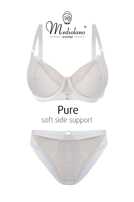 Mediolano Pure Soft Side Support 19260 reggiseno soft bianco con pizzo