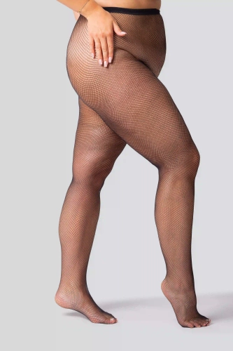 Rete Cabaret collant Queen Size - nero, maglia piccola, elegante e confortevole