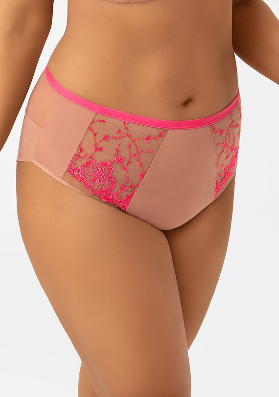 Gorsenia F015 Flora Slip Donna Vita Alta Ricamo Tulle Grigio Comfort