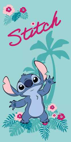 Lilo e Stitch Telo mare per bambini in cotone "Hawaii" | Disney | Per la spiaggia e la piscina Jerry Fabrics