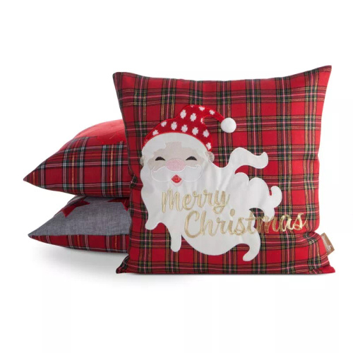 Chp 165 Federa natalizia Eurofirany - a scacchi rossi con Babbo Natale e scritta