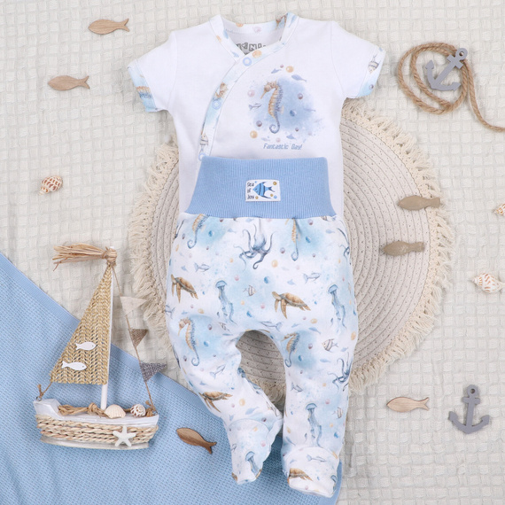 ABN-5456 Sea Of Joy Nini - mezza calza per bambino in cotone biologico, elastico in vita