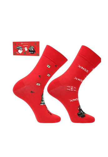 Calze uomo Moraj CMLS700-009 natalizie rosse in cotone 2 paia in confezione