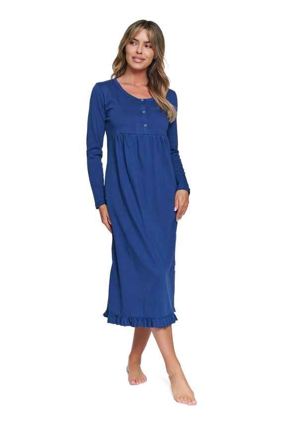 Camicia da notte Doctor Nap 7318 100% cotone per allattamento e gravidanza - indigo