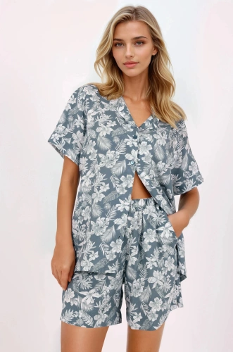 Pigiama donna Embrace - Set estivo a maniche corte Momenti Per Me verde