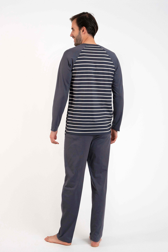 Lars Pigiama uomo manica lunga, pantaloni lunghi Moda italiana - stampa grafite/grafite