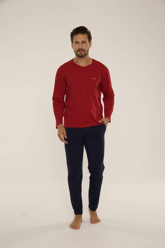 683 Kevin Forex Pigiama da uomo - marrone - blu navy