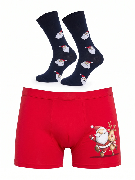 Cornette Gift 914/06 completo uomo natalizio boxer e calzini Babbo Natale renna