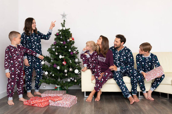 Ava Pigiama e pantaloni a maniche lunghe da donna Italian Fashion - stampa blu navy