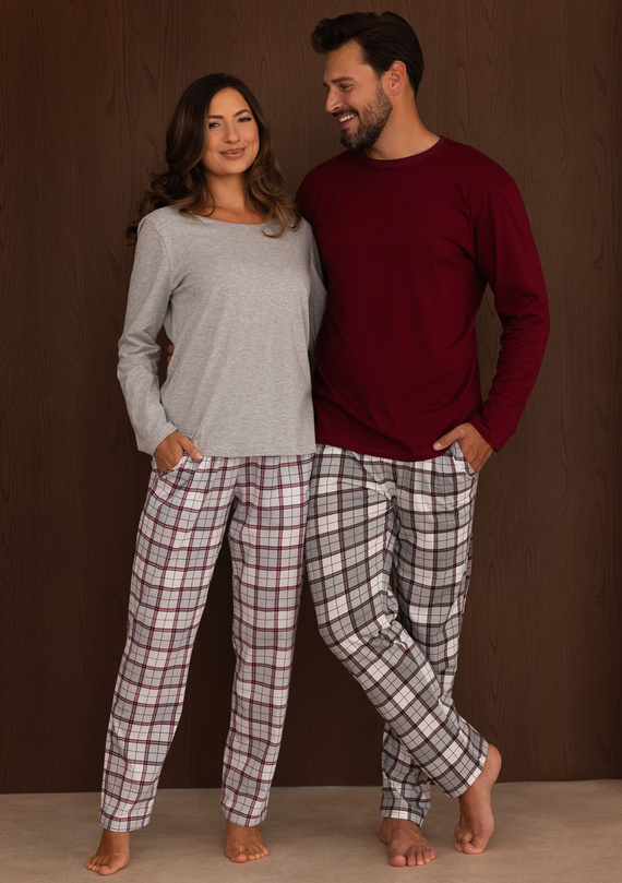 Pigiama uomo Regina 6010 100% cotone manica lunga comoda per tutto l'anno blu