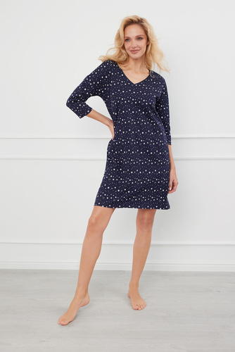 Camicia da notte Libra, manica 3/4 Moda italiana - stampa