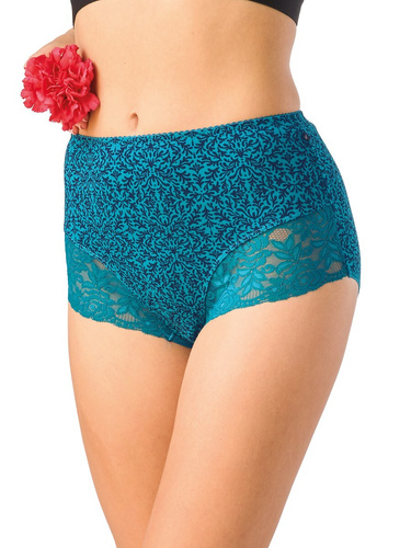 Slip da donna Key LPF 501 B26 Maxi Bikini Cotone Pizzo 2 pezzi