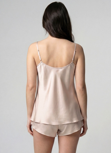 Unikat Beja completo pigiama beige in satin, leggero, elegante, confortevole