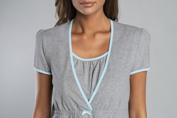 Carlina Chemise gravidanza e allattamento Moda italiana - melange/blu