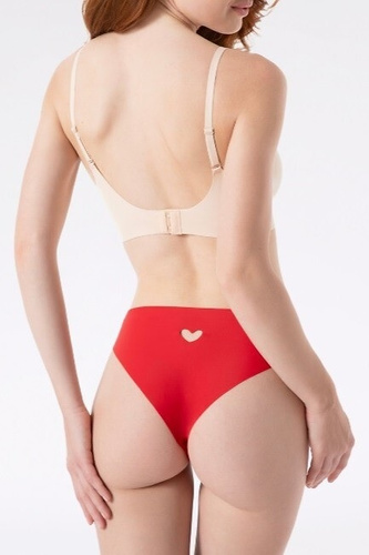 Julimex Heart Simple Brasil slip rosso - reggiseno senza cuciture con un grazioso cuore
