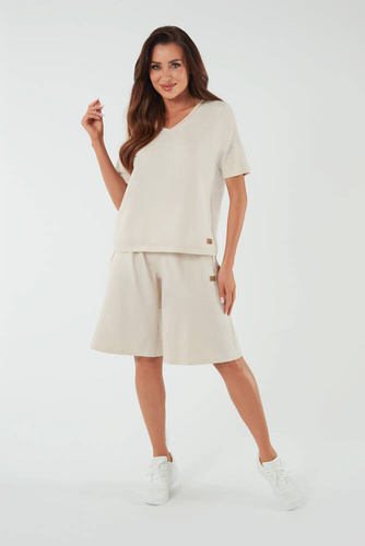 Madri Camicetta con maniche corte Moda Italiana - beige