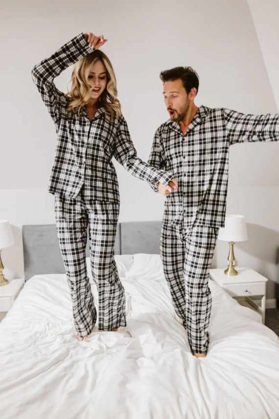 Pigiama uomo Klark - 100% cotone, manica lunga e pantaloni Moda italiana