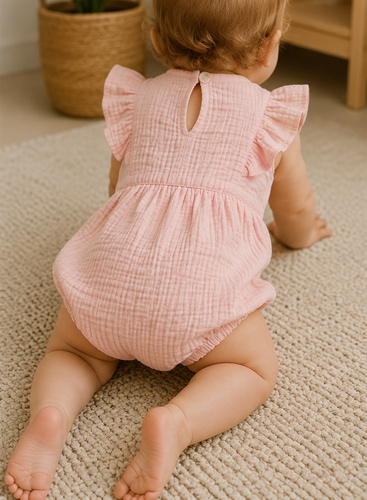 Tutina in mussola per neonati Mamatti RA50206 rosa arioso
