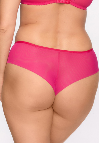 GFB 1295 Mutandine brasiliane Ariel Gaia - fucsia-turchese, tulle, ricamo, tassello in cotone