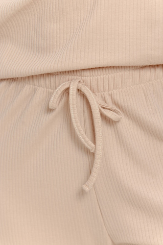 Pigiama donna Taro Sora 3641 beige 100% cotone a coste