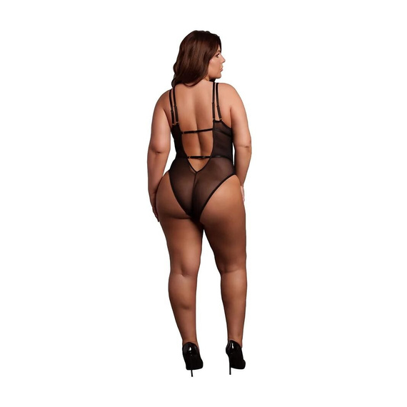 Body AMR006 Amour Le Désir Body in pizzo Plus Size XL-4XL Nero