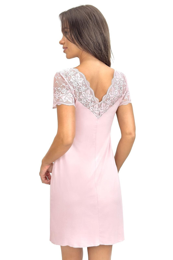 Camicia da notte donna Sonia Donna in viscosa con pizzo | scollo V | manica corta