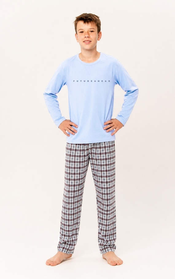 Pigiama bambino Taro 3685 Sven blu 100% cotone manica lunga
