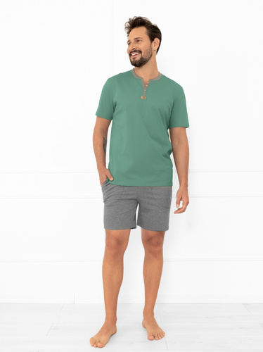 Pigiama uomo Julius Italian Fashion salvia - corto, cotone, elegante