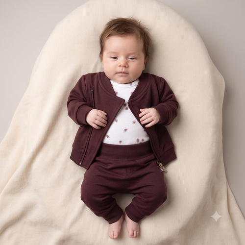 226273 Nicol HANIA Felpa ramoneska bambini marrone scuro cotone