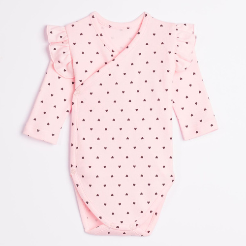 Body a incrocio Nicol Tosia 225096 100% cotone rosa manica lunga