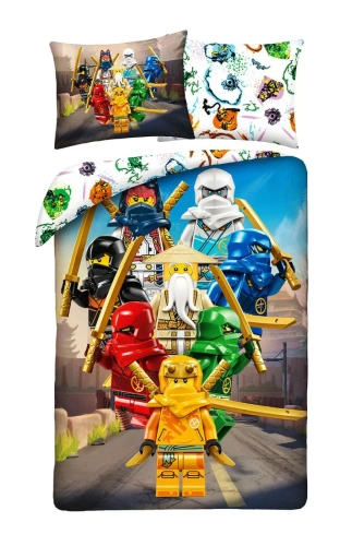 Lego Ninjago Biancheria da letto in cotone per bambini 12 Halantex - 100% cotone, cerniera, peso 115 g/m²