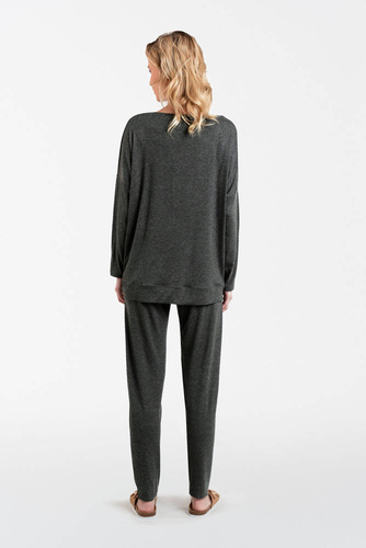 Akord Set donna manica lunga, pantaloni lunghi Moda italiana - melange scuro