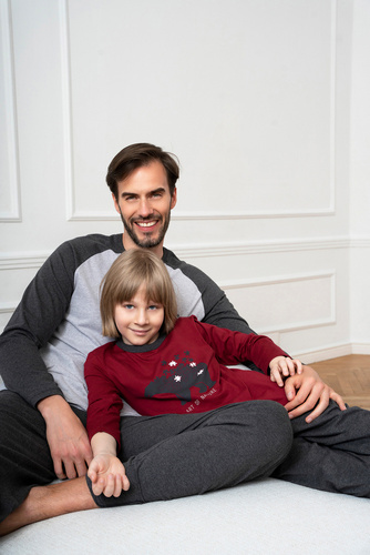 Morten Pigiama bambino Moda italiana bordeaux/c.melange