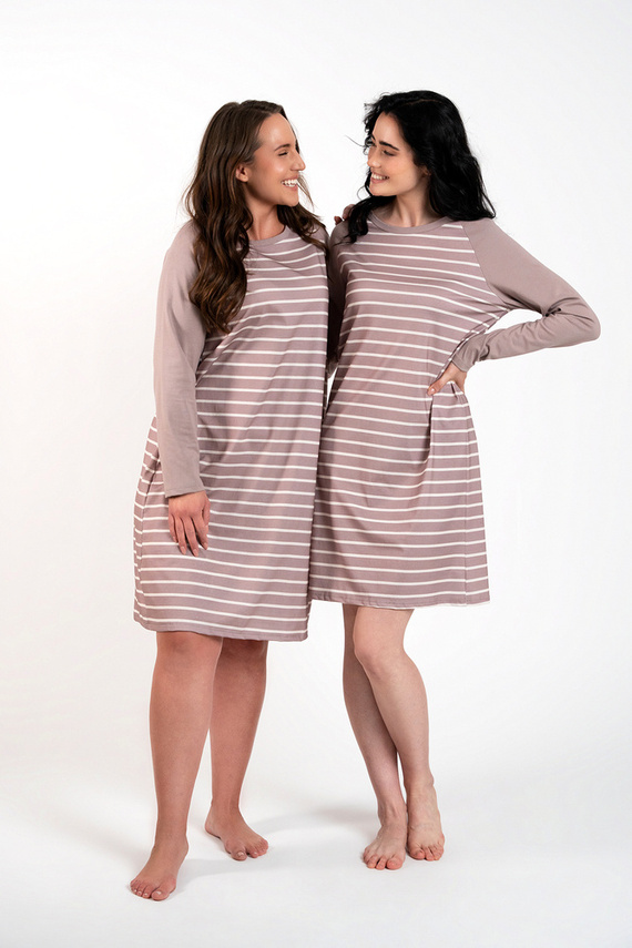 Camicia da notte Oda Moda Italiana - stampa cappuccino