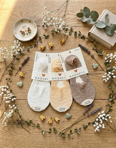 Ballerine Magnetis – Coroncina Elastico, Fascia in Silicone, Suola Liscia bianco